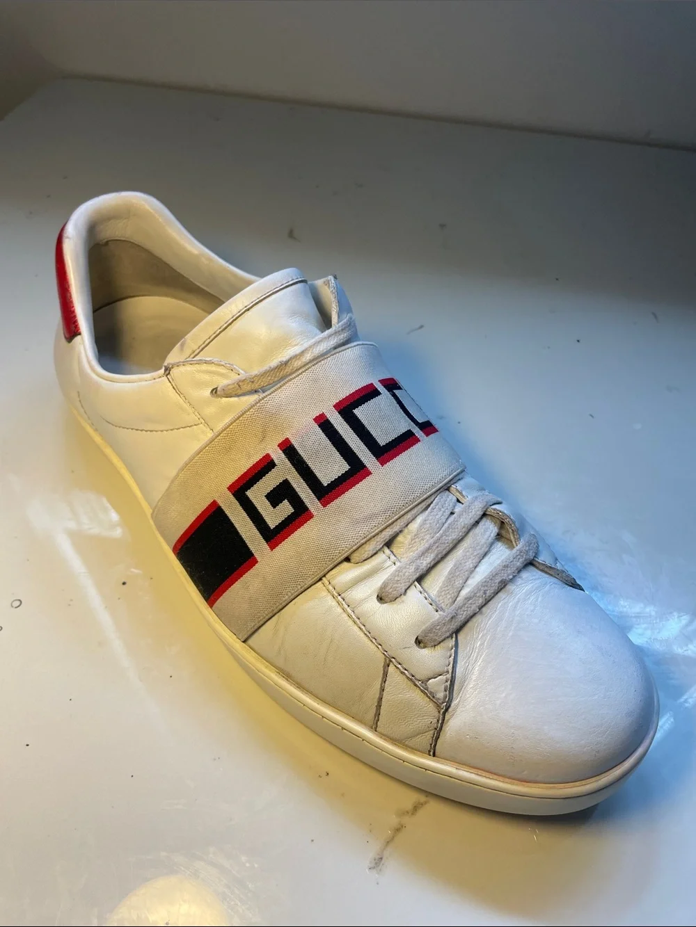 Gucci white leather